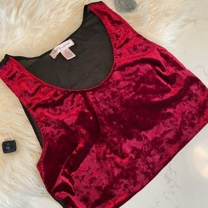 Red velvet crop top
